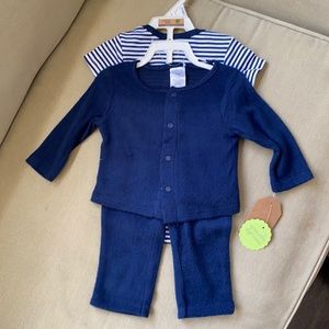 NWT 3pc Navy Blue Set, 0-3 months